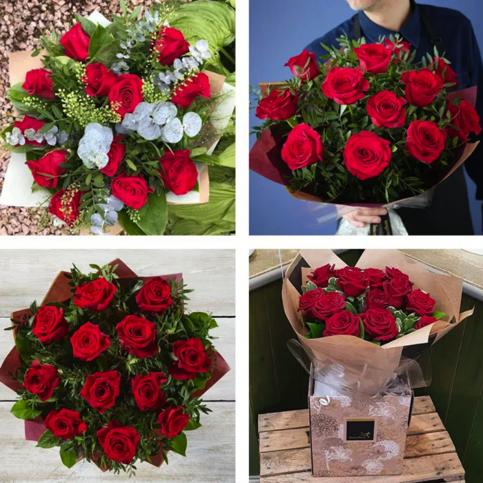 ‘The Flower Shop Helensburgh - Happy Anniversary 12 Red Rose Hand-Tied’