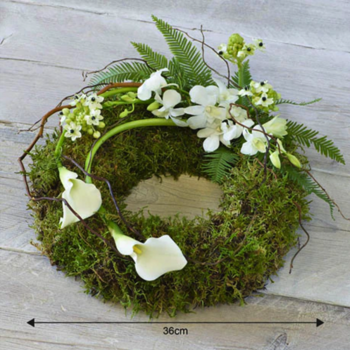 ‘The Flower Shop Helensburgh - Eco-Friendly White Calla Wreath’