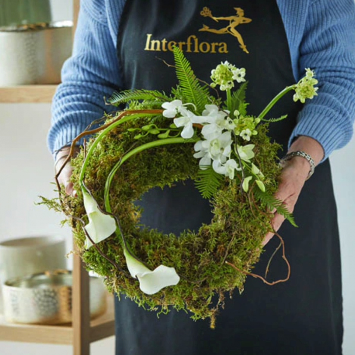 ‘The Flower Shop Helensburgh - Eco-Friendly White Calla Wreath’