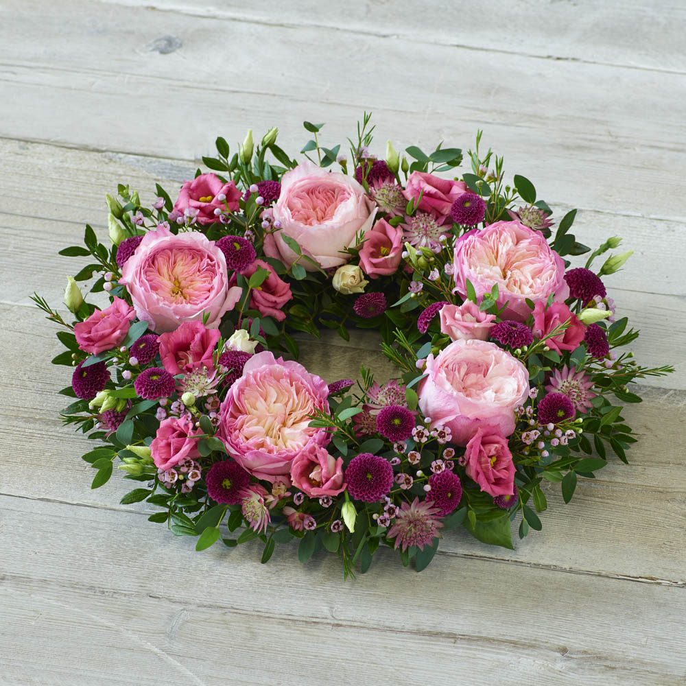 ‘The Flower Shop Helensburgh - Garden Rose Wreath’