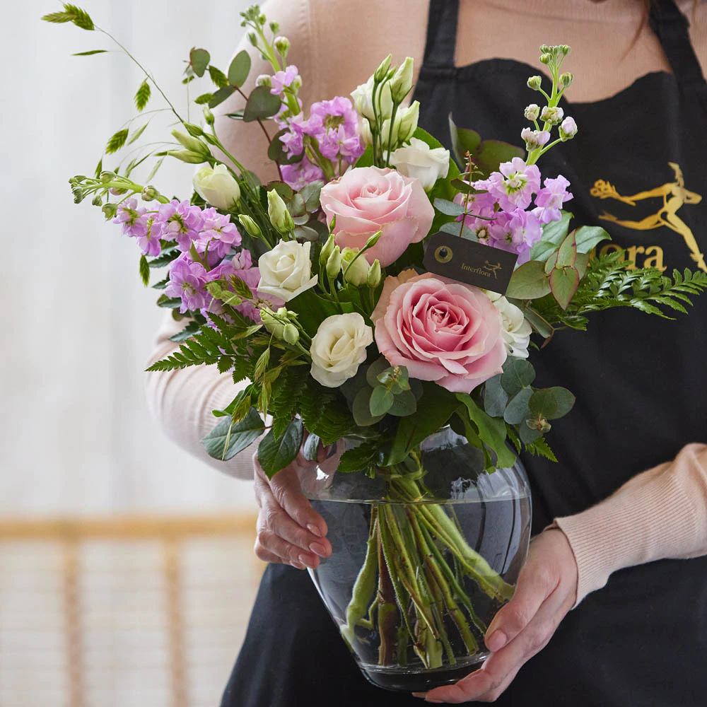 ‘The Flower Shop Helensburgh - Hand-Tied Bouquet And Vase Made With Seasonal Flowers’