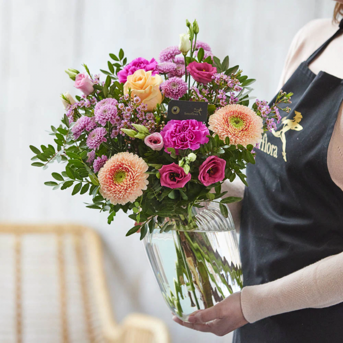 ‘The Flower Shop Helensburgh - Hand-Tied Bouquet And Vase Made With Seasonal Flowers’