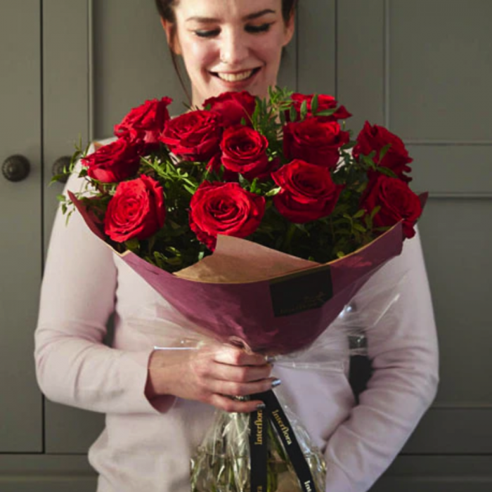 ‘The Flower Shop Helensburgh - Hand-Tied Bouquet Of 24 Red Roses’