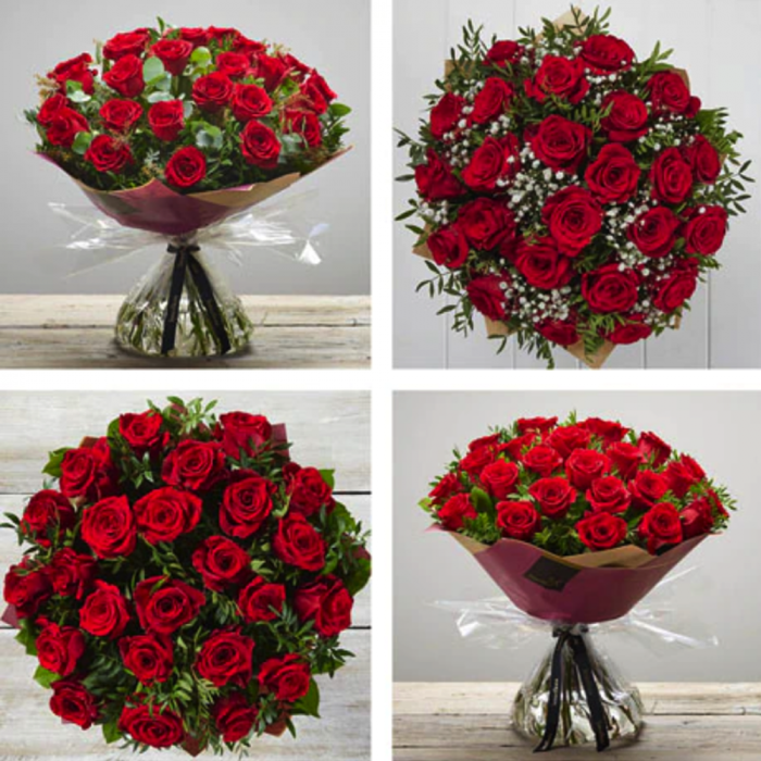 ‘The Flower Shop Helensburgh - Hand-Tied Bouquet Of 24 Red Roses’