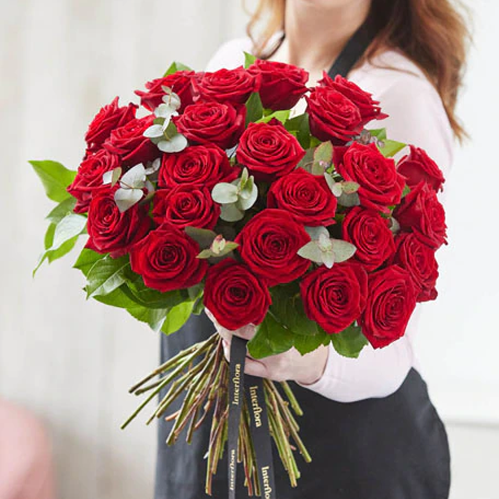 ‘The Flower Shop Helensburgh - Hand-Tied Bouquet Of 24 Red Roses’