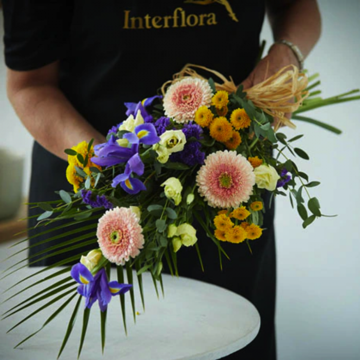 ‘The Flower Shop Helensburgh - Lemon And Blue Sheaf’