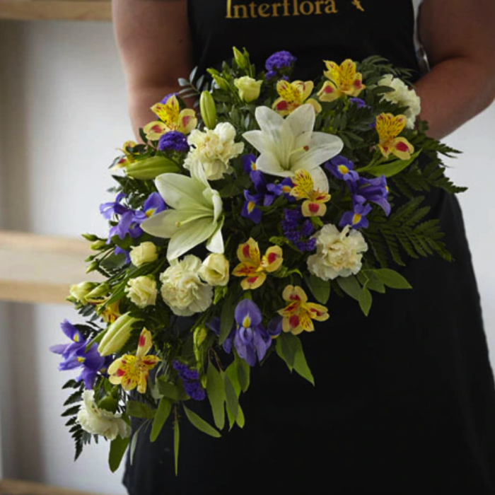 ‘The Flower Shop Helensburgh - Lemon And Blue Spray’