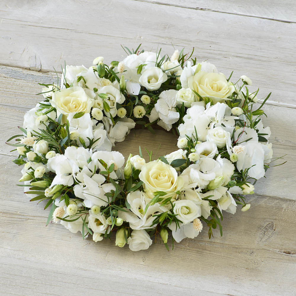 ‘The Flower Shop Helensburgh - Opulent White Wreath’