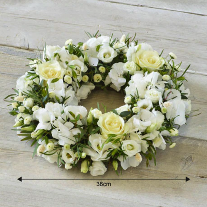 ‘The Flower Shop Helensburgh - Opulent White Wreath’