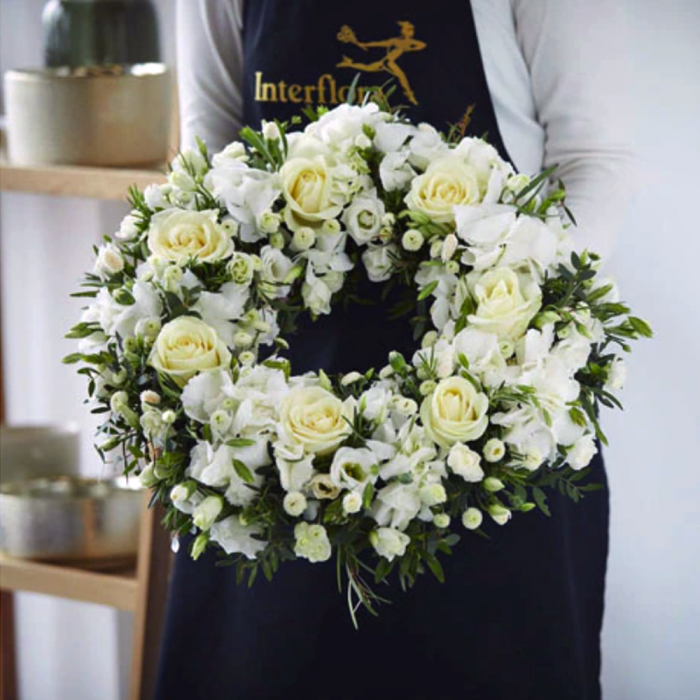 ‘The Flower Shop Helensburgh - Opulent White Wreath’