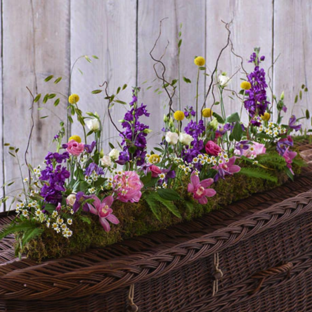 ‘The Flower Shop Helensburgh - Pink Eco-Friendly Casket Spray’