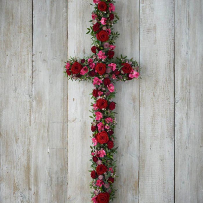 ‘The Flower Shop Helensburgh - Red And Pink Cross’