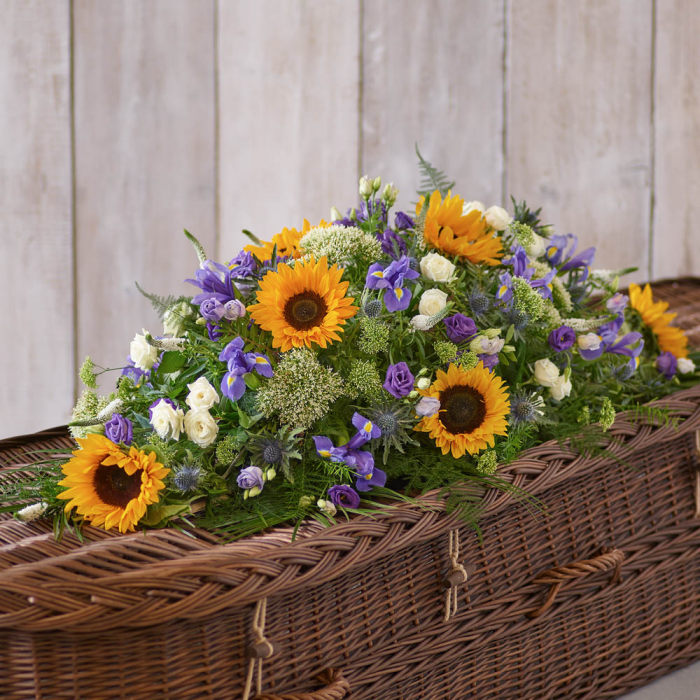 ‘The Flower Shop Helensburgh - Sunflower Mix Casket Spray’