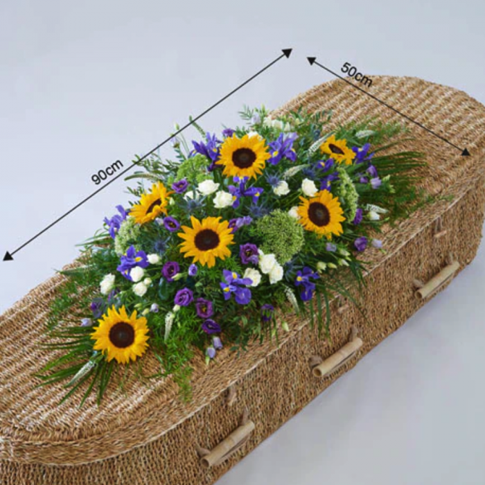 ‘The Flower Shop Helensburgh - Sunflower Mix Casket Spray’