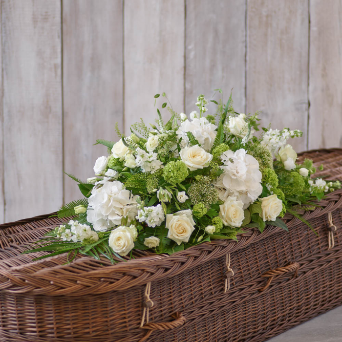 ‘The Flower Shop Helensburgh - White Casket Spray’