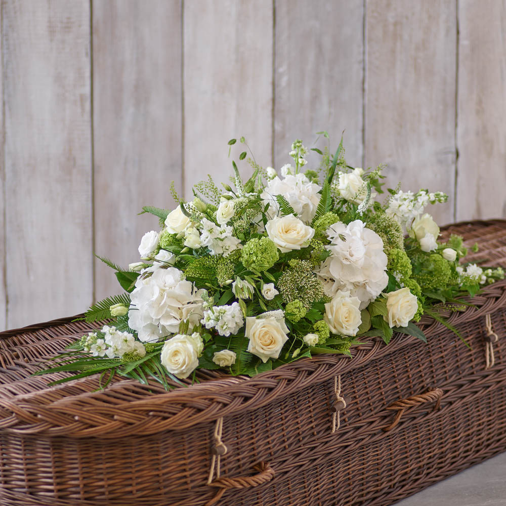 ‘The Flower Shop Helensburgh - White Casket Spray’