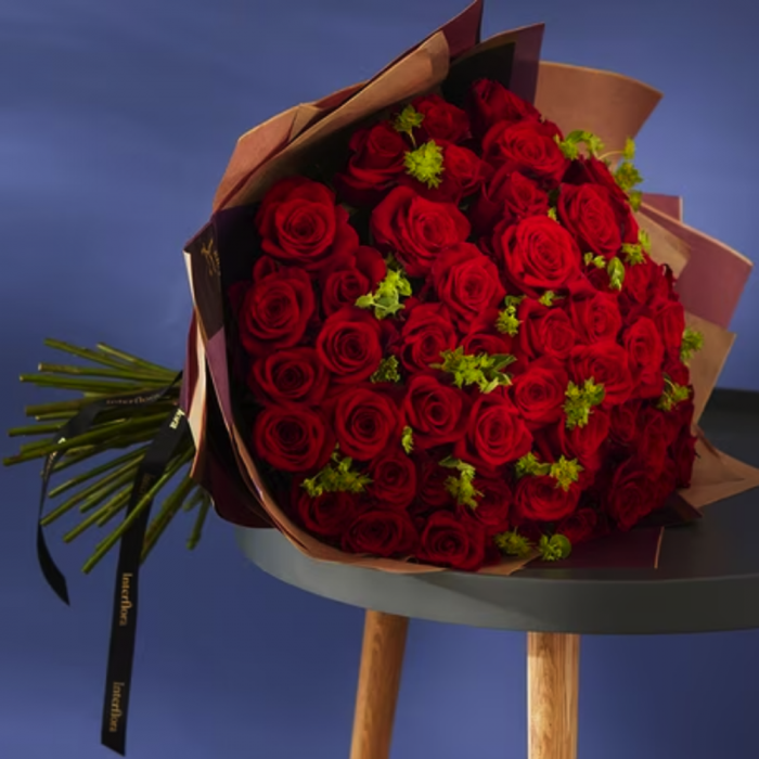 Dazzling 50 Large-Headed Red Rose Bouquet - Image 3